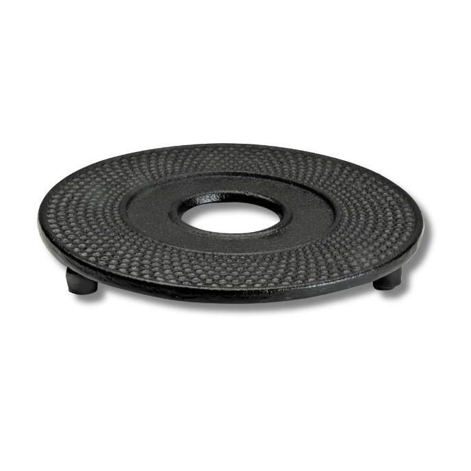 Support Plat en Fonte pour Théière Ø 13 cm (avec Pieds Antidérapants)