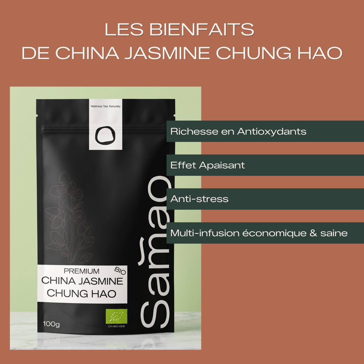 Thé Vert Bio au Jasmin - China Jasmine Chung Hao