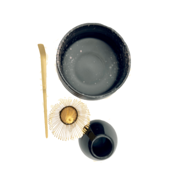 Schwarzes Matcha-Set 4-teilig