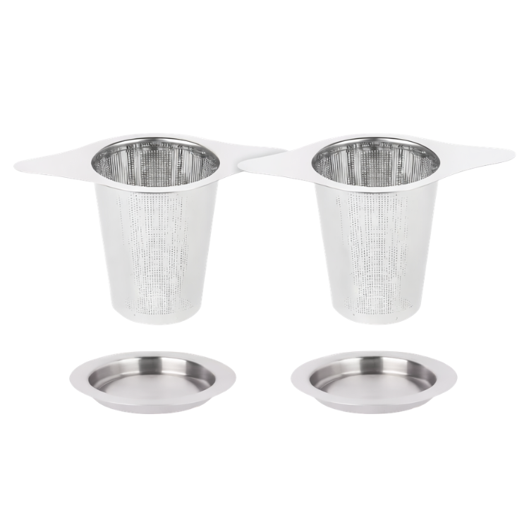 Set mit 2 Teefiltern aus Edelstahl – 2 Siebe + 2 Halter