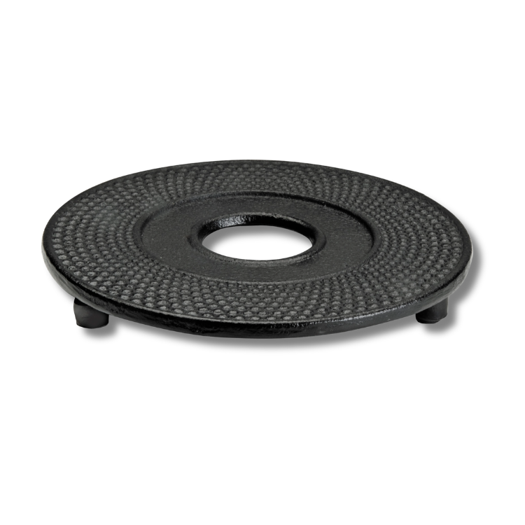Support Plat en Fonte pour Théière Ø 13 cm (avec Pieds Antidérapants)